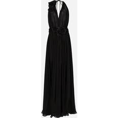 Dolce & Gabbana Evening Gowns Dresses Dolce & Gabbana Women's Sheer Silk Chiffon Halter Gown Nero Nero