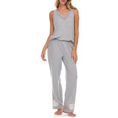 Fabric Pajamas Flora Nikrooz Women's Franny Tank and Pajama Pants Set Heather Grey Heather Grey