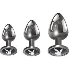 Playboy Set de Tapones Anales Placer 3 Formas Plateado