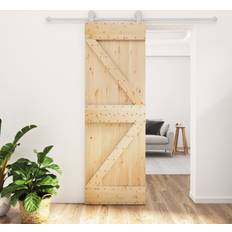 Doors vidaXL Sliding Door Barn Door with Hardware Set Wood Pine S 7010-Y70R (x210cm)
