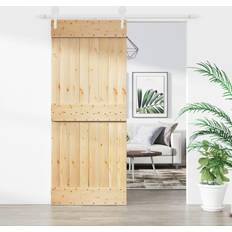 Doors vidaXL Sliding Door with Hardware Set Wood Pine (x210cm)