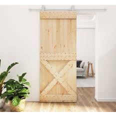 Doors vidaXL Sliding Door Barn Door with Hardware Set Wood Pine (x210cm)