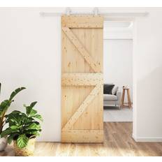 Doors vidaXL Sliding Door Barn Door with Hardware Set Wood Pine (x210cm)
