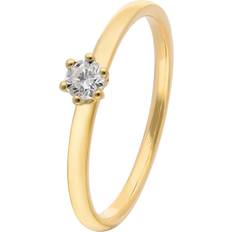 Trendor 15888 Damen-Diamantring 585/14K Gold Brillant 0,14 ct