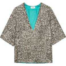 Bronze Blouses Zadig & Voltaire Tytane Sequin Blouse Bronze