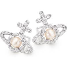 Olympia Women's Cubic Zirconia Pearl Earrings, One
