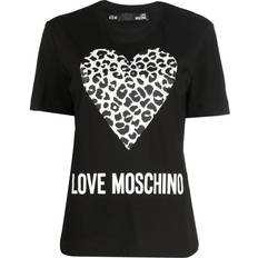 Love Moschino T-Shirt mit Logo-Print Damen Baumwolle Schwarz