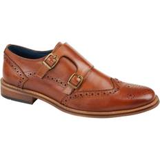 Brune - Herre Loafers Roamers Leather Double Monk Strap Brogues Tan