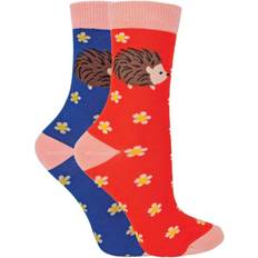 Red Underwear Miss Sparrow Pack Girls Bamboo Animal Patterned Socks Hedgehogs Multicolour 4-6Y