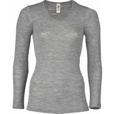 Wolle Blusen ENGEL Natur Damen Longsleeve grau