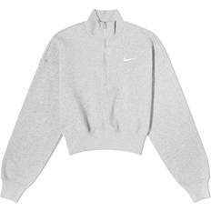 Femme - XS Pulls Nike Sportswear Phoenix Fleece 1/2-Zip Cropped Sweatshirt - Dark Grey Heather/Sail