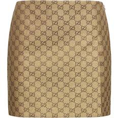 Gucci Skirts Gucci Minirock Aus Gg-baumwollcanvas Mit Glitzer Gold