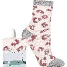 Leopard - Women Socks SockShop Sock Shop Wild Feet Fluffy Lounge Socks Pink Leopard 4-8