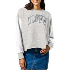 Gold Jumpers League Collegiate Wear Women's Gray Butler Bulldogs Reverse Fleece Cropped Pullover Sweatshirt