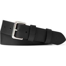 Polo Ralph Lauren Svarta Accessoarer Polo Ralph Lauren Leather Rollerbuckle Belt Herr Bälte - Sort