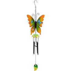 Metal Garden Decorations Northlight 15.75 Orange and Green Metal Butterfly Outdoor Garden Windchime