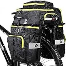 Rhinowalk Cykelväska, cykelväska, väskset, för cykel, lastställ, sadelväska, axelväska, laptop, pakethållare, cykelväska, professionella cykeltillbehör, 3-i-1-grön