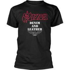 Denim/Jeansstoff - Unisex T-Shirts Saxon Denim And Leather T-Shirt Black