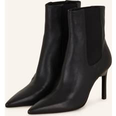 Calvin Klein Dam Chelsea boots Calvin Klein Leather Stiletto Chelsea Boots BLACK