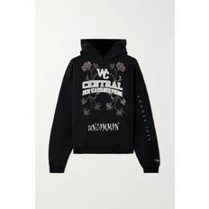 Black - Skiing Jumpers Unique Floral Crystal Hoodie black