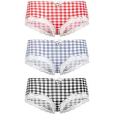 Hipsters - Multifarvet Trusser Pussy Deluxe Plaid 3-Set of Hipster Pants Panty Set multicolour