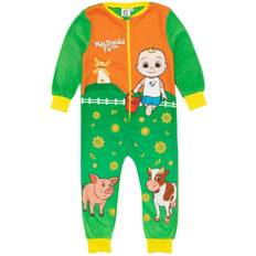 Gelb Jumpsuits CoComelon Jungen, Pyjama, MacDonald Farm Schlafanzug, Gelb, Grün, Orange, 92