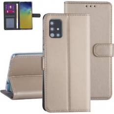 Skal-man Samsung Galaxy A71 Plånboksfodral Guldfärgat