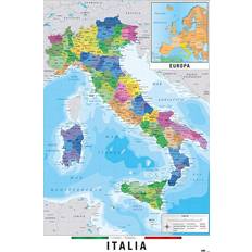 Mapas Pósters Grupo Erik Poster Mapa Italia Fisico Politico Póster