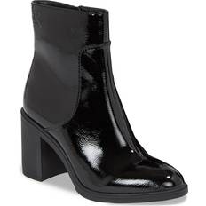 Calvin Klein Patent Heeled Ankle Boots BLACK