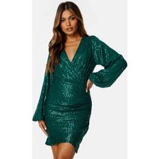 Grøn - Træningstøj Kjoler Bubbleroom Occasion Leija Sparkling Dress Dark green