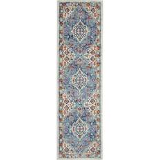 Homeroots 2' Floral Runner Blue, White