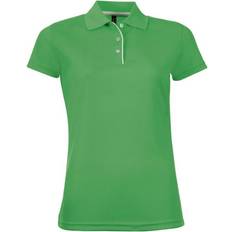 Green - Women Polo Shirts Sol's Performer Short Sleeve Pique Shirt Green