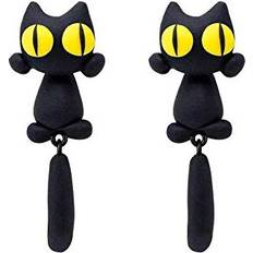 Black Cat Women Girls Stud Earrings Cartoon Cat Earring Birthday Party with Jewelry box
