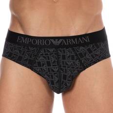 Emporio Armani Herren Men's All Over Logo Boxer Briefs, Black Ea Logo