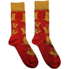 7 UK-11 UK, Red Unisex Adult Repeat Logo Socks