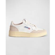 Autry Dame Sko Autry Læder Lavtop Sneakers Med Ruskindindsatser - Hvid