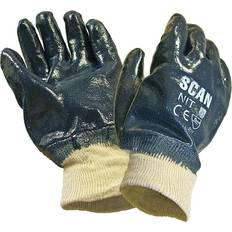 Green Work Gloves Scan Nitrile Knitwrist Heavy-Duty Gloves