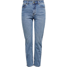 Only Emily Life Hw Ankle Straight Fit Jeans - Blue/Medium Blue Denim