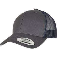 Fabric - Men Caps Flexfit Retro Two Tone Trucker Cap Charcoal One