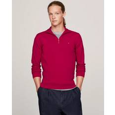 Men - Roll Neck Jumpers Tommy Hilfiger 1985 Collection Zip Mock Turtleneck Jumper ROYAL BERRY