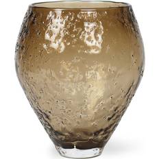 Ro Collection Crushed Glasvase Medium Sepia Brown Vase