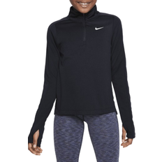 NIKE XS T-shirts NIKE Girl's Dri-Fit Half-Zip Long Sleeve Top - Black/White