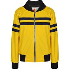Stripes Jackets A2Z Kids 11-12 Years Kids Girls Jackets Contrast Striped Mustard PU Bomber Varsity School Bikers Coat Yellow 11-12yrs