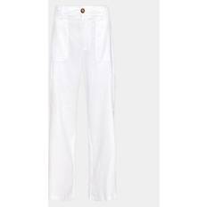 Gina Tricot Cargobyxor Gina Tricot Malika Linen Blend Cargo Trousers - Vit