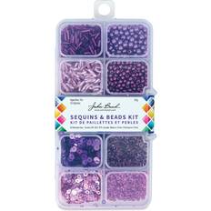 Purple Crafts John Bead Sequins & Beads Kit Purple