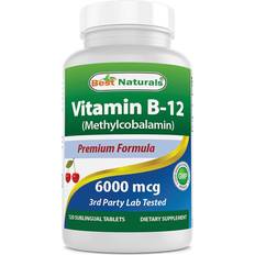 Natural Vitamins & Minerals Best Naturals Naturals Vitamin B-12 as Methylcobalamin Methyl B12, 6000 mcg