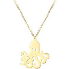 My Shape Octopus Animal Stainless Steel Necklace Pendant Choker Devilfish Jewelry Gift For Women Multicoloured