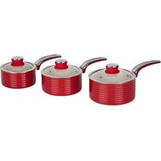 Swan Retro Red Cookware Set with lid
