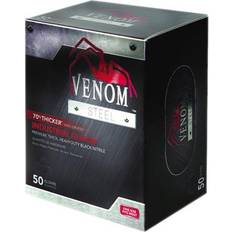 Work Gloves Medline VEN6045 Venom Steel Industrial Nitrile Gloves, X-Large, Black, Powder-Free, 50/Box