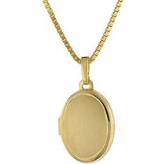 Trendor 75973 Medaillon 333 Gelbgold mit Vergoldeter Silberkette